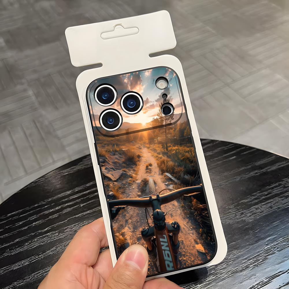 

MTB Mountain Bike Cycling Bicycle Phone Case For IPhone 17 Air 16 E Pro Max 15 14 13 Mini 12 Pro 11 Max Plus Black Soft Shell iPhone 15 Pro