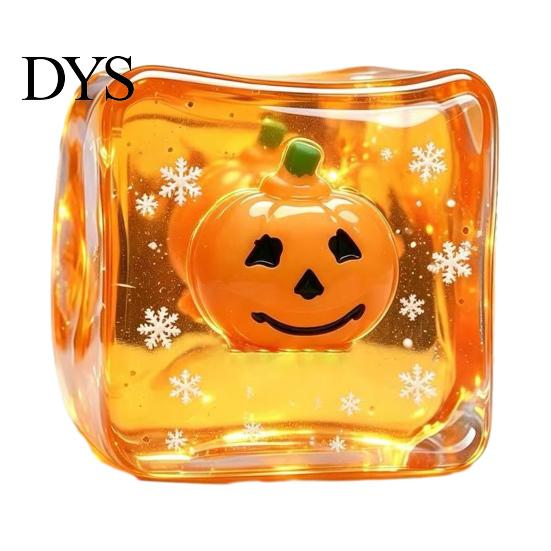 Portable Stress Reliever Halloween Ghost Cube Squeeze Toy, Pumpkin Bat Relief with Decompression Toy Snowflake, Hand Relaxation Sensory for