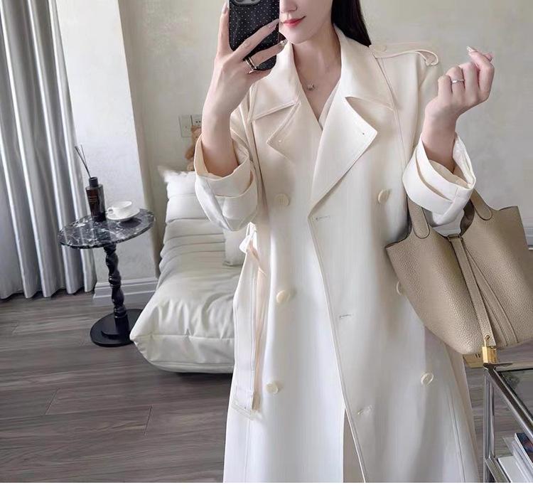 Lu Si Elegant Mid-Length Trench Coat for Women - British Lazy Style, Perfect for Spring and Autumn