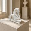3D Printed Egyptian Sphinx Statue, White Lion Figurine for Desk, Ancient Egypt Home Decor for Shelf, Mythical Gift for History Buffs