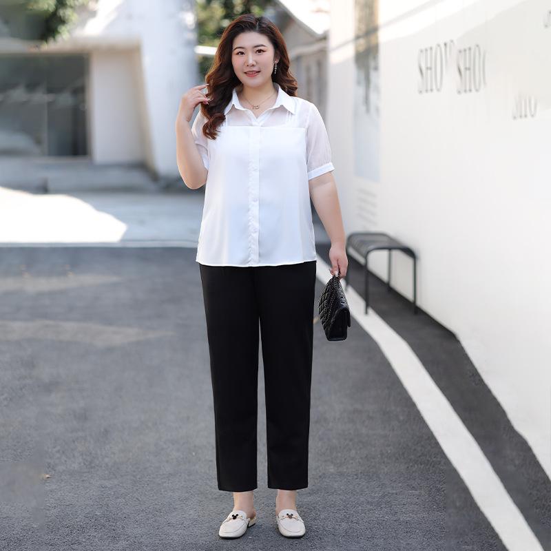 Jarní kalhoty s vysokým pasem, zeštíhlující, módní a všestranné, devítipalcové