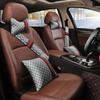 Set de Fundas de Asiento de Coche de Lujo Almohada para el Cuello del Coche Funda para el Volante del Coche Funda para el Cinturón de Seguridad del Coche Cojín para Asiento de Coche Asiento de Coche