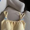 Tanktop mit Brustpolster Halter Crop Tops Damen Sommer Schleife Camis Rückenfreies Camisole Mode Tube Lady Ärmellose Cropped Weste