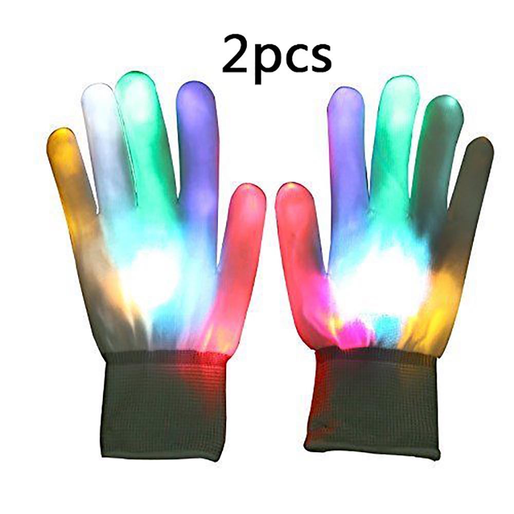LED Rave Flashing Gloves Glow 7 Mode Light Up Finger Tip Lighting Pair Black LED Rave Flashing Gloves Glow 7 Mode Light Up Finger Tip Lighting Pair Black