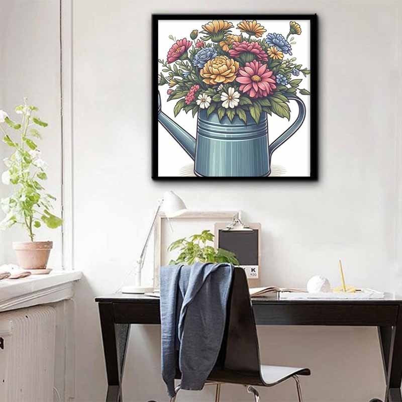 New Arrival 5D DIY Full Circle Diamond Painting "Pot Flower" Embroidery Cross Stitch Home Decor Gift