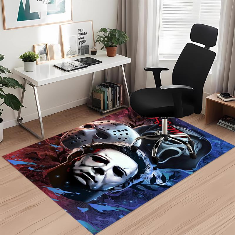Custom Name Halloween horror Printed Carpet, for Office Chair Living Room Bedroom Kitchen Room Decor Gifts.