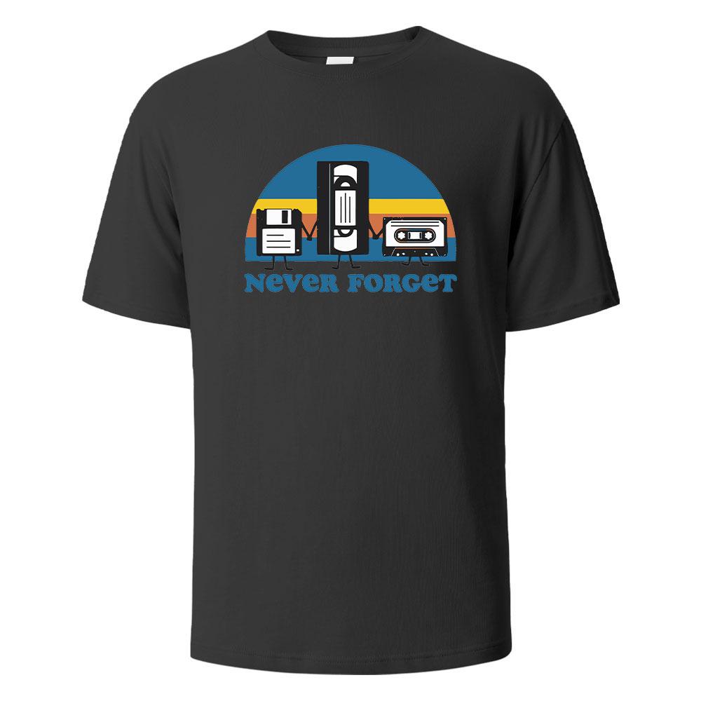 Never Forget Print T Shirts 100% Cotton Summer Tees For Men Women Oversize Casual Tops T Shirts