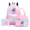 3Pcs/set Cartoon Demon Hunters Printed Backpack with Lunch Bag Pencil Case for Teenager Girl Boy Large Capacity Waterproof Bookbag Gift Mochila