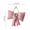 Portable Grid Bowknot Phone Charm for Bagpack Bag Pendant Keychain Keyring Gift