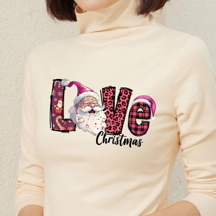 Love Christmas Iron-On Transfer Diy Accessory Washable Clothes Appliqued Heat-Adhesive Transfer Arts Crafts Ironing Sticker