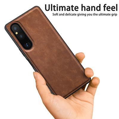 For Sony Xperia 1 V PU Leather+TPU+PC Phone Shell Retro Phone Case Drop Protection Phone Cover