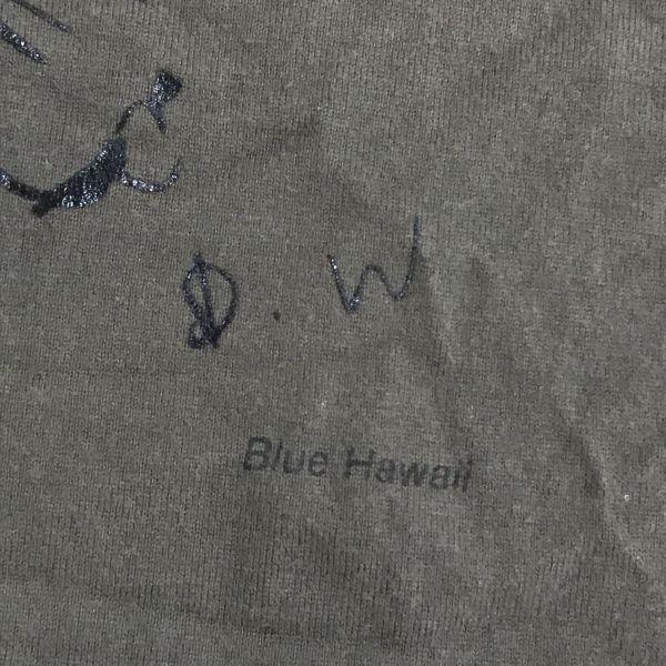 AMERICANA Japan Made Lamb Leather Back Zip Oversized Short Sleeve T Shirt Khaki XL Ladies(USED)