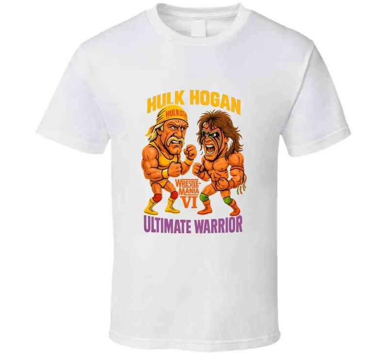 Wrestling Hogan Vs Warrior Retro Wrestling Caricature Unisex T-Shirt M
