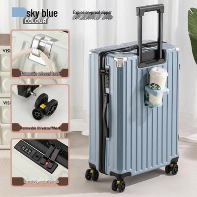 Durable Multifunctional Aluminum Travel Suitcase with Brake Wheels and Combination Lock