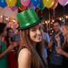 Sequined Glitter Top Hat British Style Multicolor Glittering Magician Hat Durable Lightweight Polyester Bowler Jazz Hat