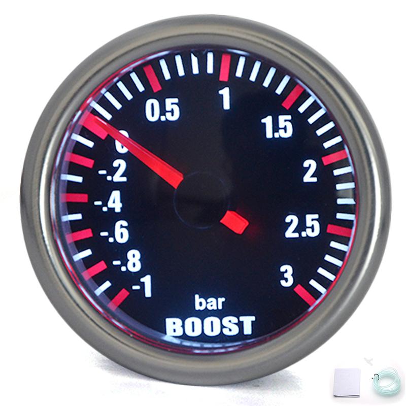 3.0 BAR 2 52MM Mechanical Turbo Boost Car Gauge Meter Auto White LED Universal