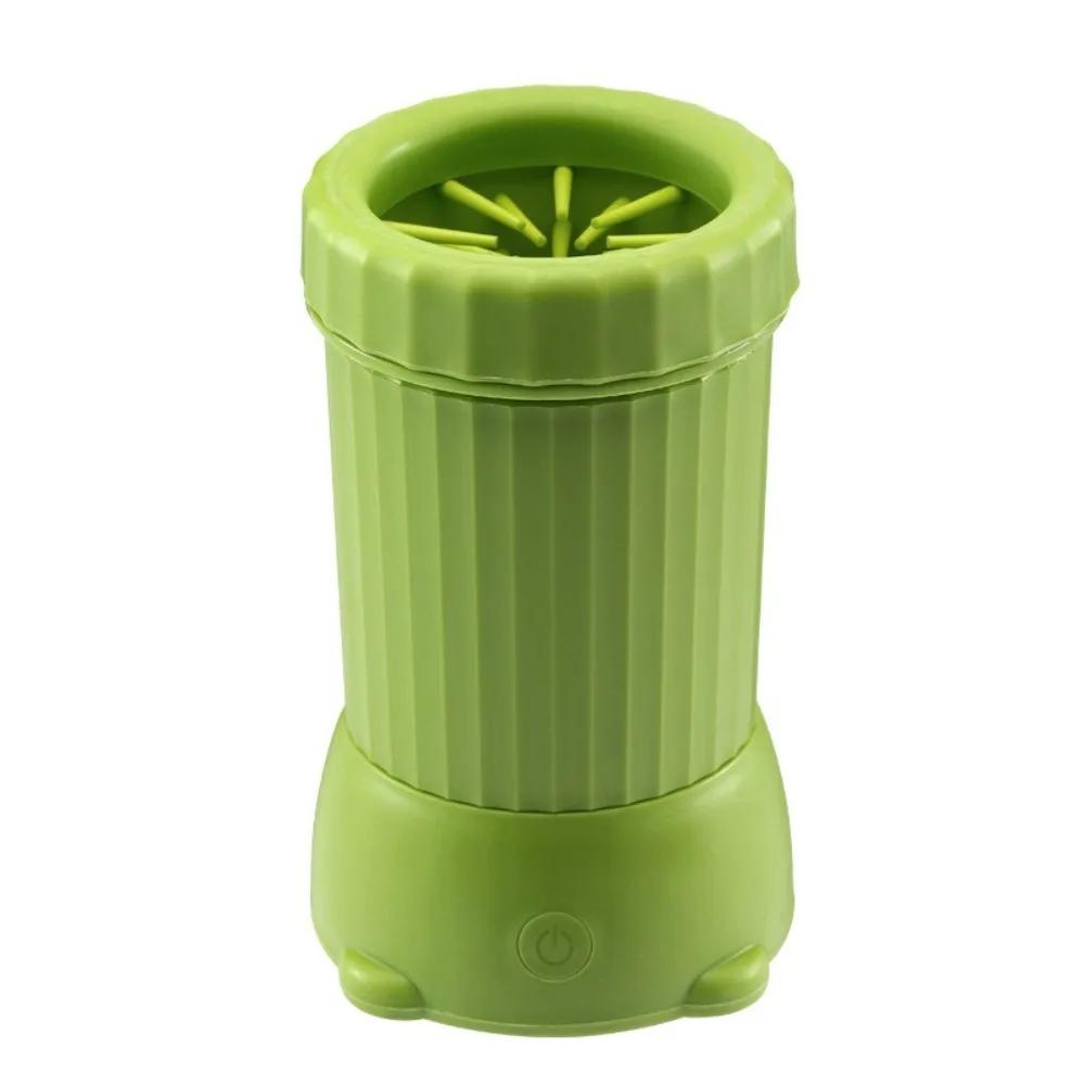 

Pet Electric Foot Washer Automatic Paw Cleaner for Dogs Cats Portable Soft Silicone Deep Cleaning Tool зелёный