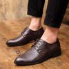 Men's Shoes New Spring and Autumn Business Dress Leather Shoes British Lace-up Casual Leather Shoes Pointed Groom Wedding Shoes Men
