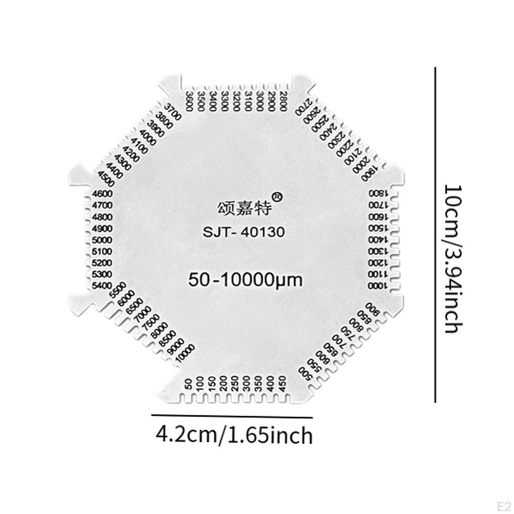 Thickness Gauge Card Octagonal Wet Film Comb High Precision Measurement Tool for Paint and Coating