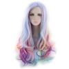 Cosplay Wig Women Gradient Rainbow Lolita Style Long Curly Middle Part High Temperature Fiber B029
