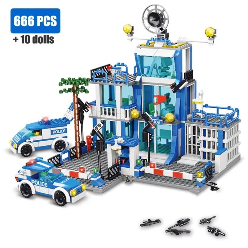 High-Standard 666Pcs City-District Police Space Facility High-Standard Assembly Assembly-Bricks High-Standard Construction Construction