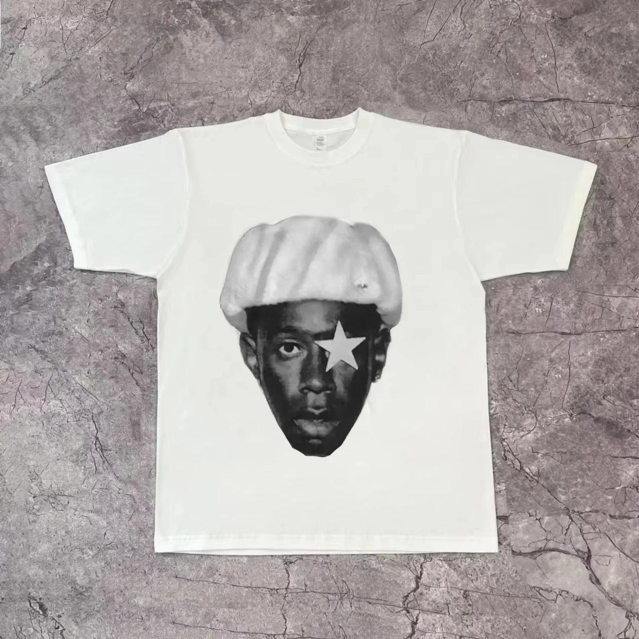 

Autumn Winter Rapper Retro Graphic T Shirt Men s Hip Hop Ocean Album Clothing T-Shirts Y2k Unisex Blond Fashion Oversized S