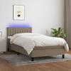 VidaXL Slat Bed Base with Mattress and LEDs, Upholstered Bed, Single Bed, Adult Bed for Interior Bedroom, 3133289
