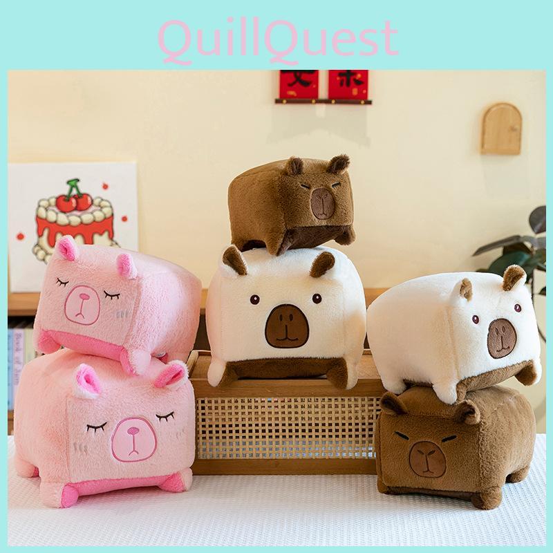 Square Capybara Plush Toy Cute Stuffed Animal Doll Cartoon Decoration Kids Gift
