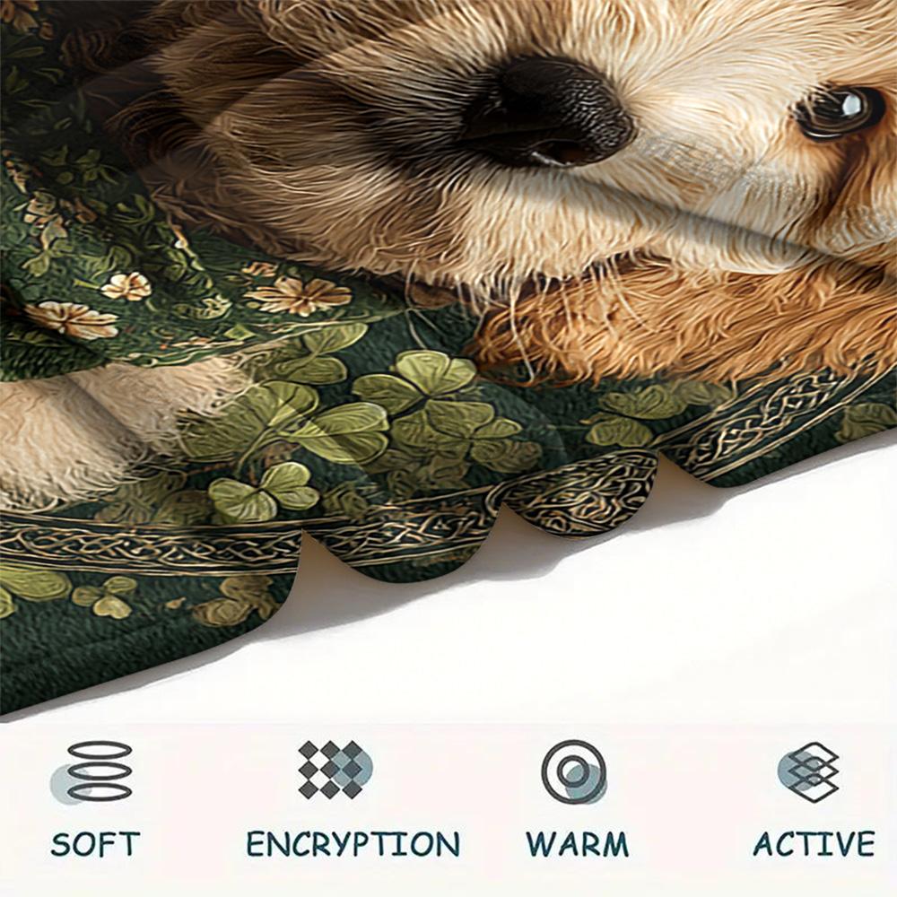 Koc Flanelowy z Nadrukiem Psów, Wysokiej Jakości, Wygodny na Wszystkie Pory Roku, Wystrój Domu, Ciepło i Komfort, Idealny na Prezenty Świąteczne