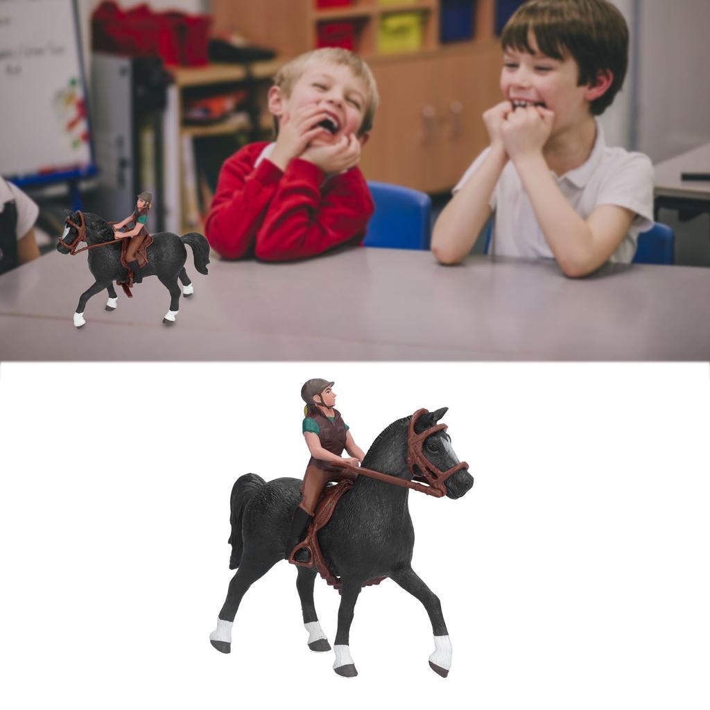 Pferd Rodeo Figur Kinder Kind Simuliertes Bauernhofpferd Reiter Modell Spielzeug Geburtstagsgeschenk Schmuckstück Grüner Reiter