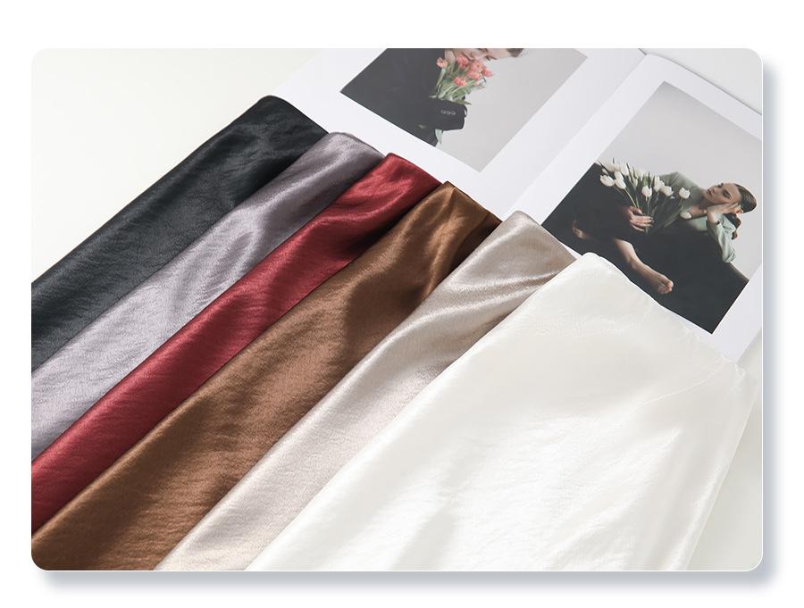 White Acetate Satin Fishtail Skirt - Women's Slimming Summer 2025 Bodycon Half Skirt