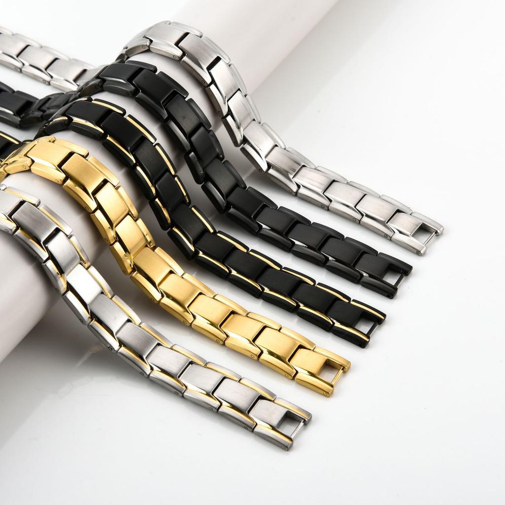 E-commerce Hot Selling 12MM Four In One Magnetic Titanium Steel Bracelet Stainless Steel Bracelet Shining In Europe and America