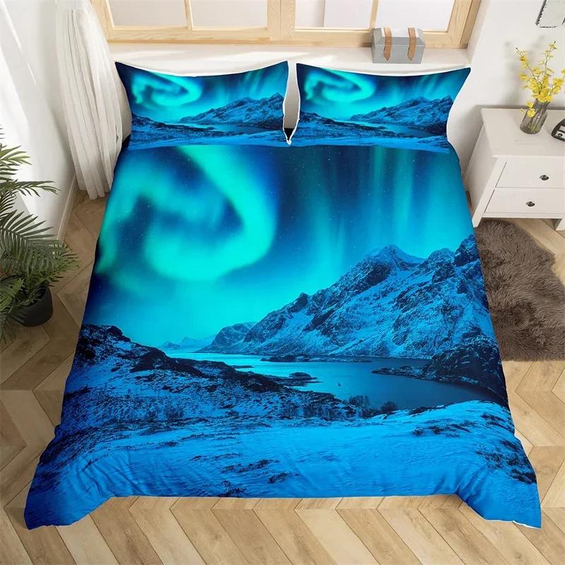 Comforter Natural Landscape Single Twin King Waterfall Bedding Set Polyester Mountains River Comforter For Boys Girl