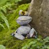 Garden Frog Statue, Cartoon Frog Figurine, Waterproof Resin Animal Sculpture for Yard Patio Lawn Decor