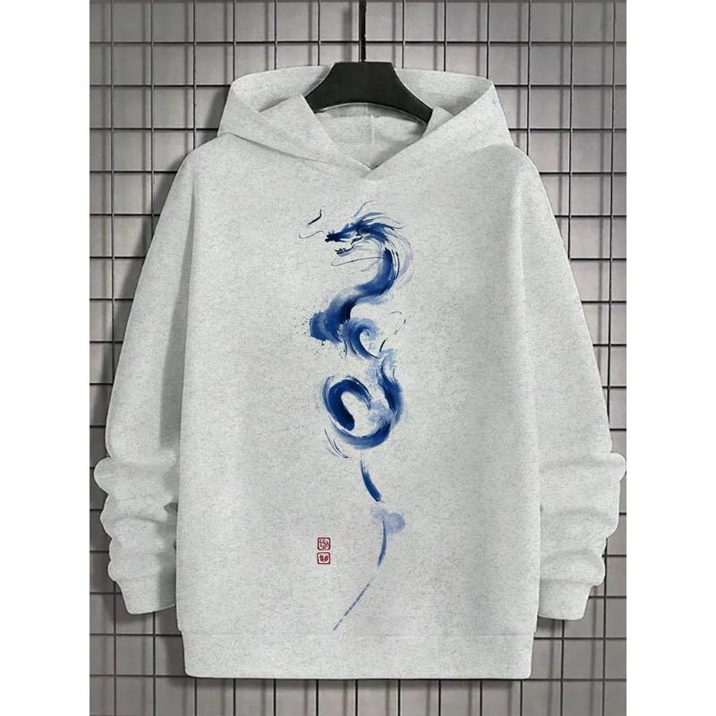 2024 New Autumn And Winter Men's Hoodies Japanese Harajuku Fashion Casual Sports Hoodies Anime Patterns Autumn And Winter
