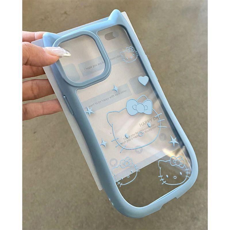 

Hello Kitty Чарівний Милий Чохол з Вушками Кота для IPhone 11 12 13 14 15 16 Pro Max Plus X XS MAX XR М який Силіконовий Прозорий Чохол For iPhone 15 Pro