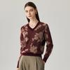 Zhaojun Women's 2025 A/W 100% Cashmere V-Neck Jacquard Sweater