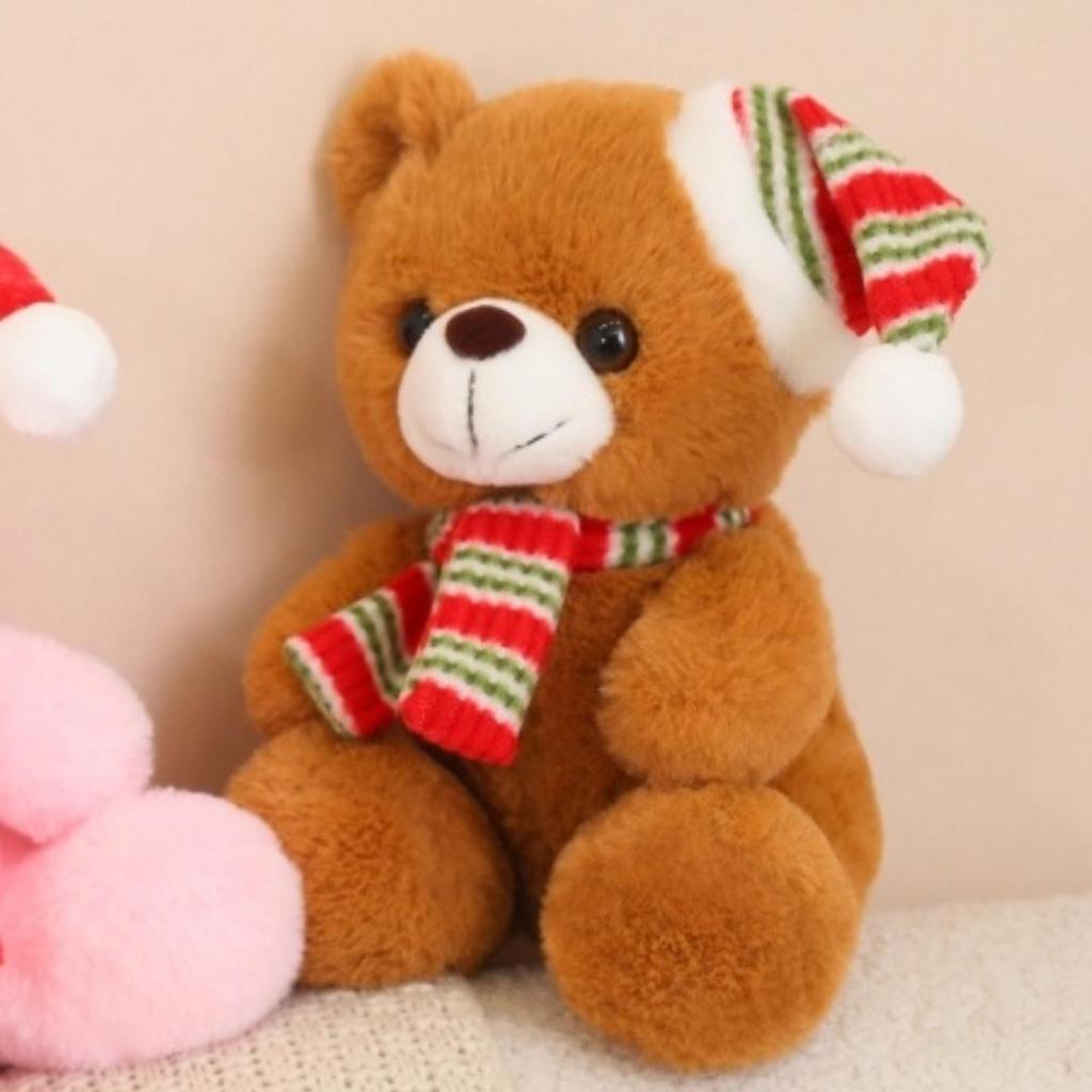 Christmas Teddy Bear with Hat - Cute Plush Doll Gift
