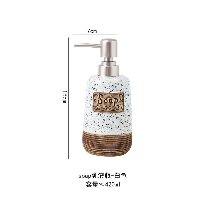 Keramik Seifenspender Pumpflasche für Shampoo Lotion Nachfüllbarer Flüssigkeitsbehälter