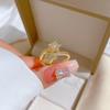 Real Gold Electroplated Opening Pentagram Fashion Slightly Inlaid Light Luxury Ring Index Finger Ring With The Same Cold Wind