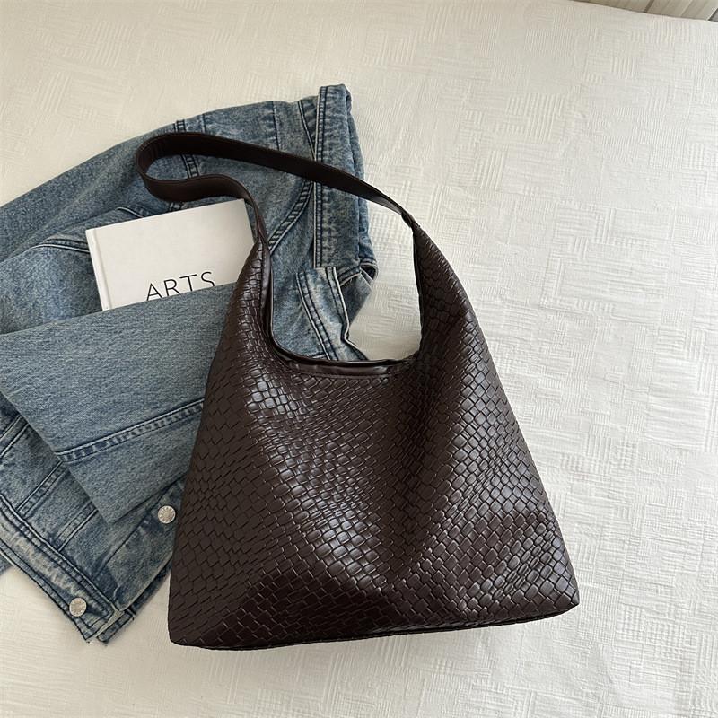 Stylish Vintage Two-piece Tote Bag Set For Women In Black Brown Khaki White Colors