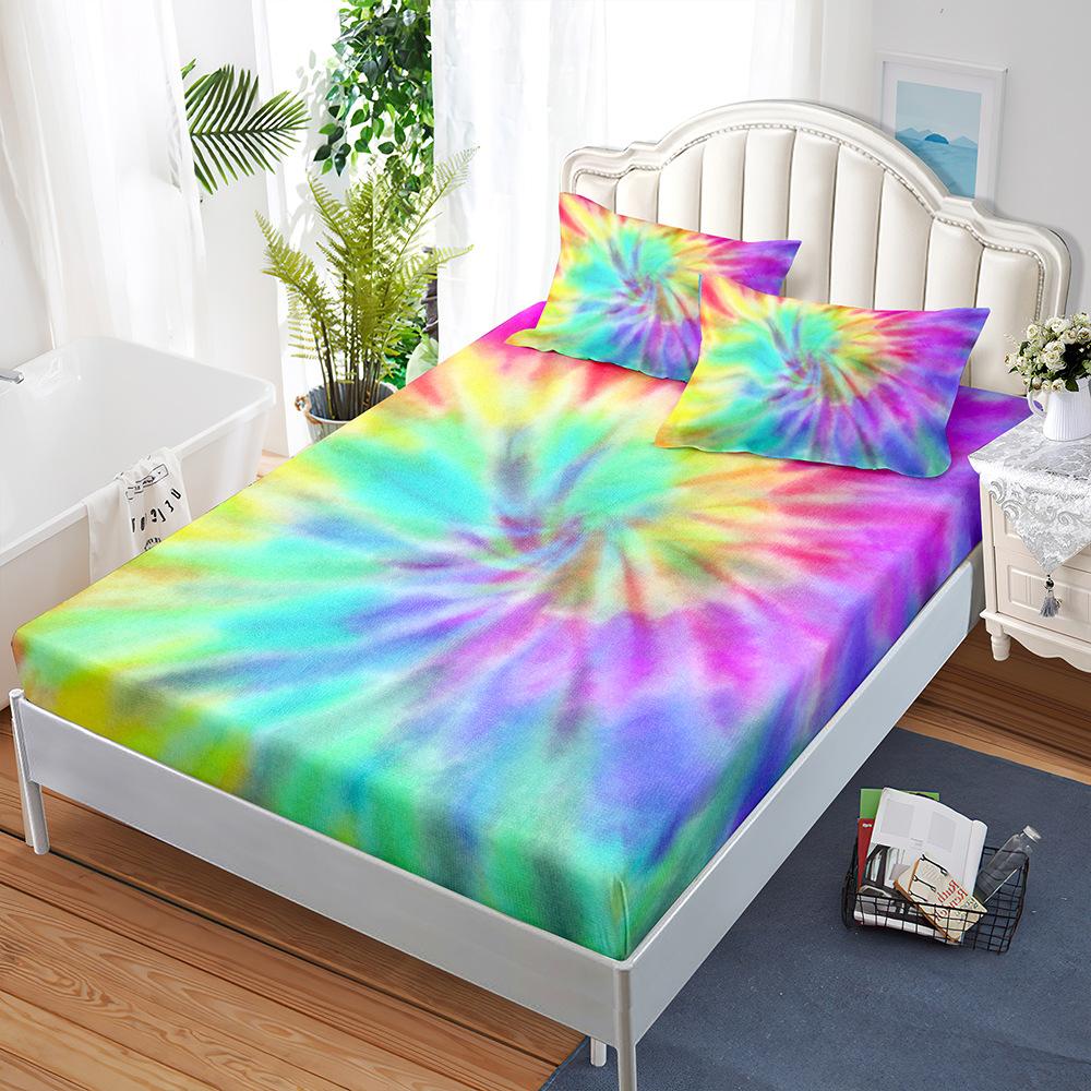 Mattress Three-Piece Cartoon Panda Gradual Change Bedspread Pillowcase Mattress Protective Cover