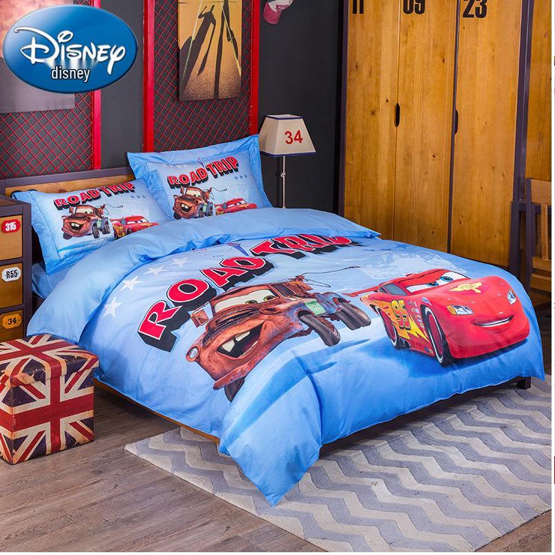 

Комплект детского постельного белья из чистого хлопка - Дизайн «Тачки МакКуин», Размер «Кинг», 4 предмета: Простыня и пододеяльник (1.5м). 1.0m-1.35m