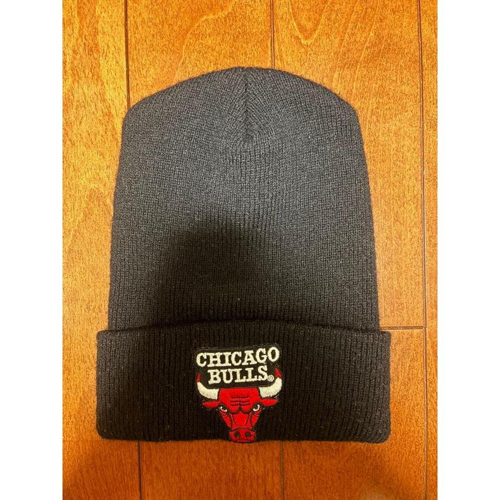 Used Made In USA Chicago Bulls Knit Hat Black Vintage