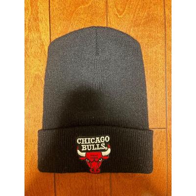 Used Made In USA Chicago Bulls Knit Hat Black Vintage