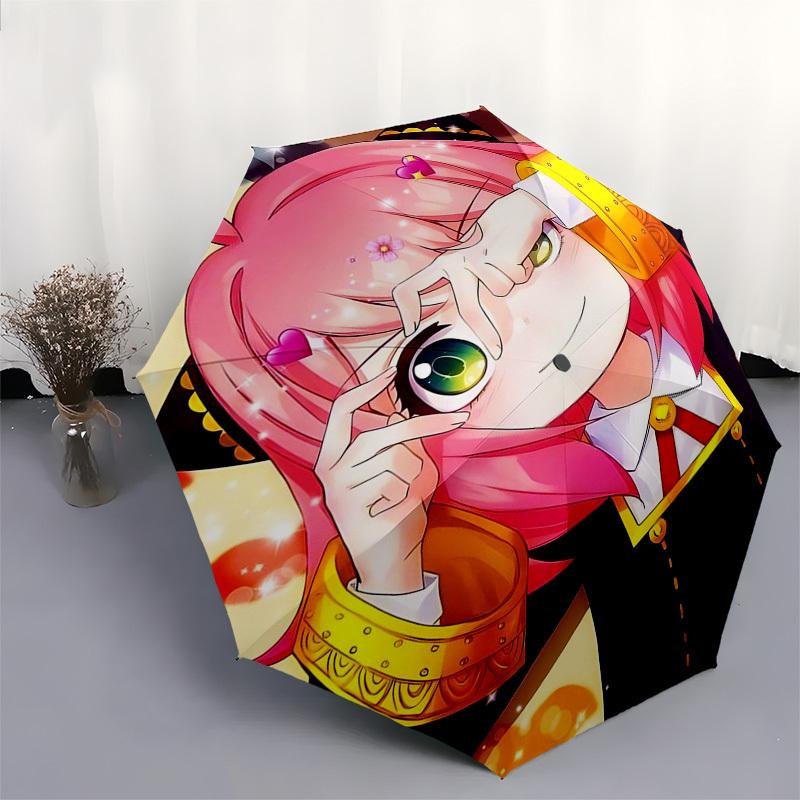 1pc Cat Ear Hat with Heart-Shaped Decoration, Automatic Opening Umbrella, Foldable Design, Iron Frame, Outdoor Use, Festival Gift, Suitable for Fans,