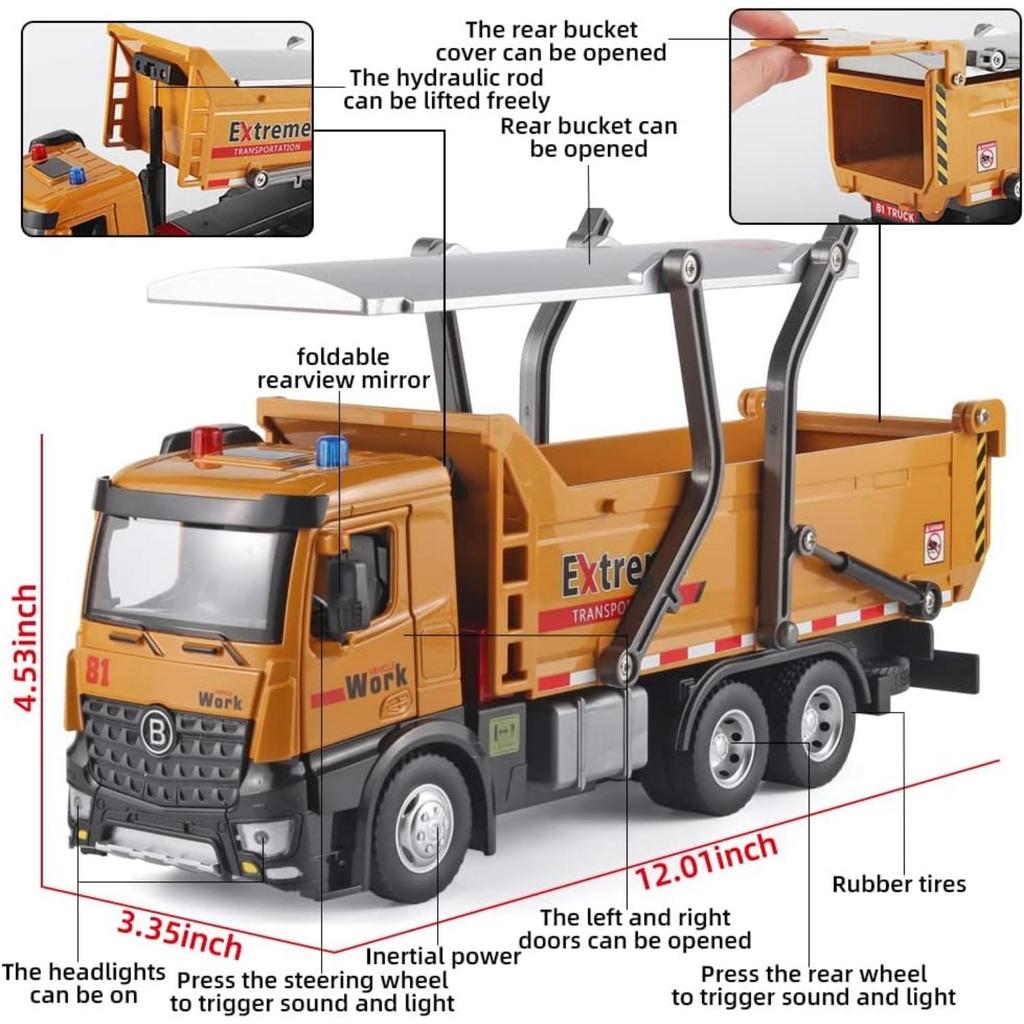 1/50 Crane Toy Metal DieCast Crane Model,Construction Truck Toys with Simulated Sounds and Lights,Suitable for Ages 3 and Up Toy Crane for Boys