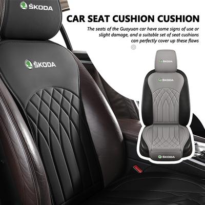 AAAAS1 For Car Seat Cover Leather Breathable Non-slip Seat Cushion Kamiq Karoq Octavia 2 3 Rapid Scala Kami Fabia VII VRS