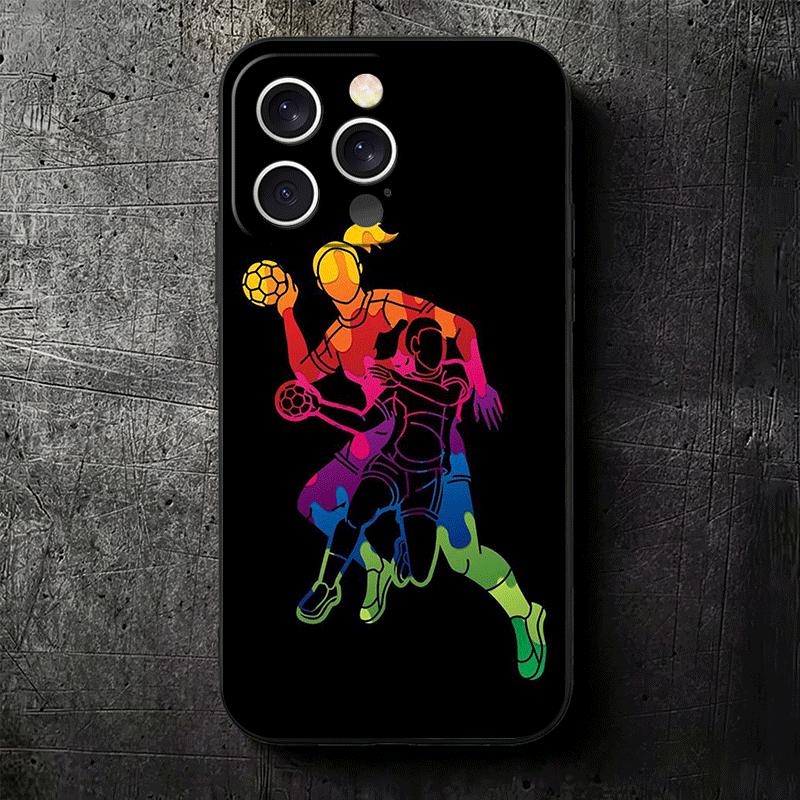 Handball Sport Soft Phone Case for iPhone 16 16E 17 Air 15 Pro Max 14 Plus 13 Mini 11 12 7 Black Cover Back Shell