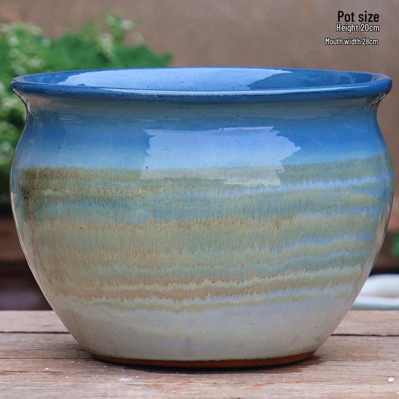 Retro Coarse Pottery Succulent Bonsai Floor Pot for Indoor Plants